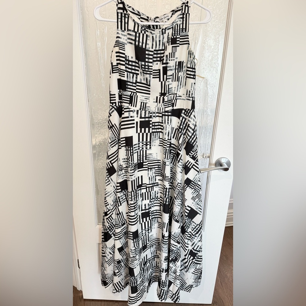 Black and White Halter Maxi Sundress